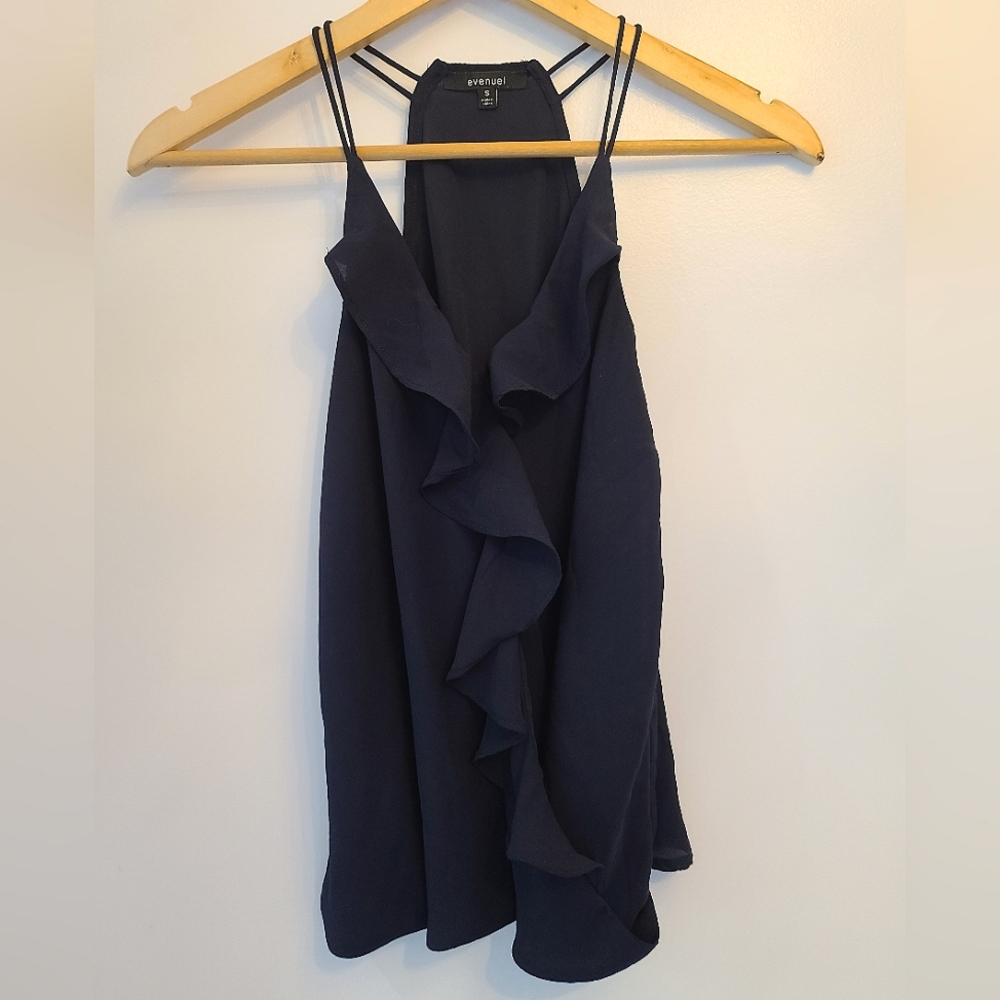 Elegant Women's Spaghetti Strap, Ruffled Camisole Top